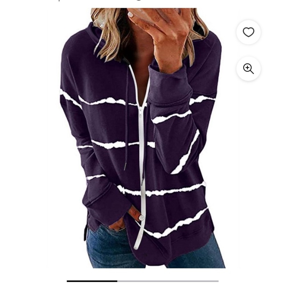 Woman’s hooded cardigan with zipper.  Brand new, no tags.